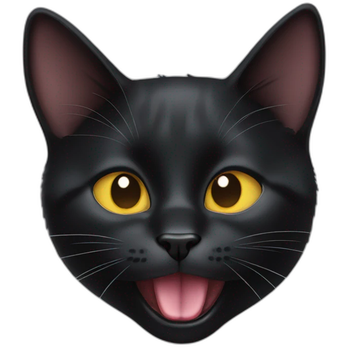 Black cat sticking tongue emoji