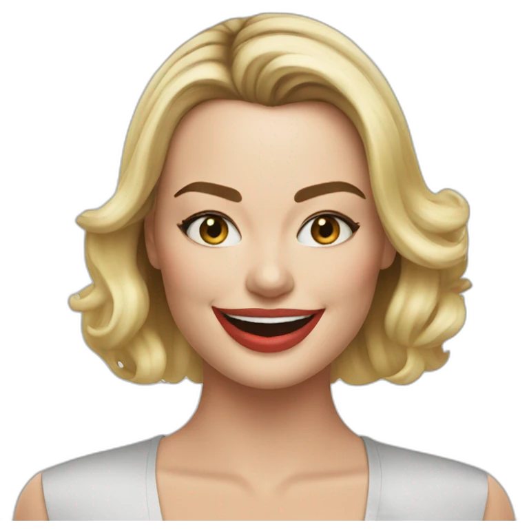 margot robbie smiling emoji