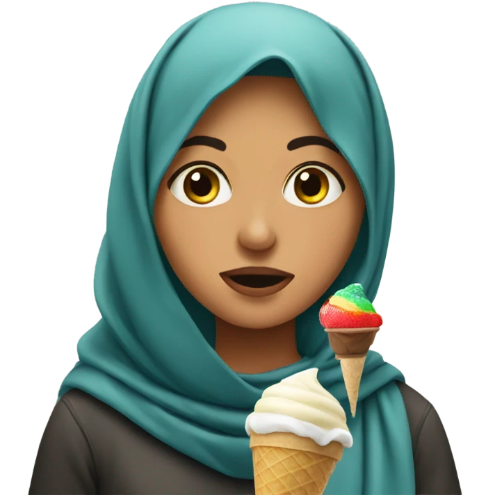 Palestinian girl eating ice cream emoji