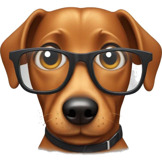 Wiener dog wearing glasses emoji