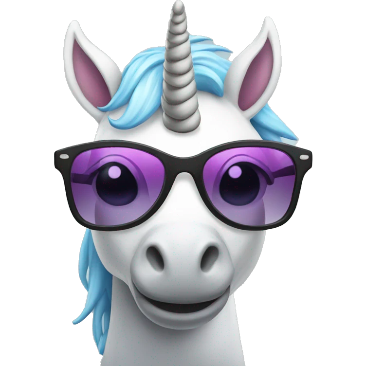 Unicorn with sunglasses emoji