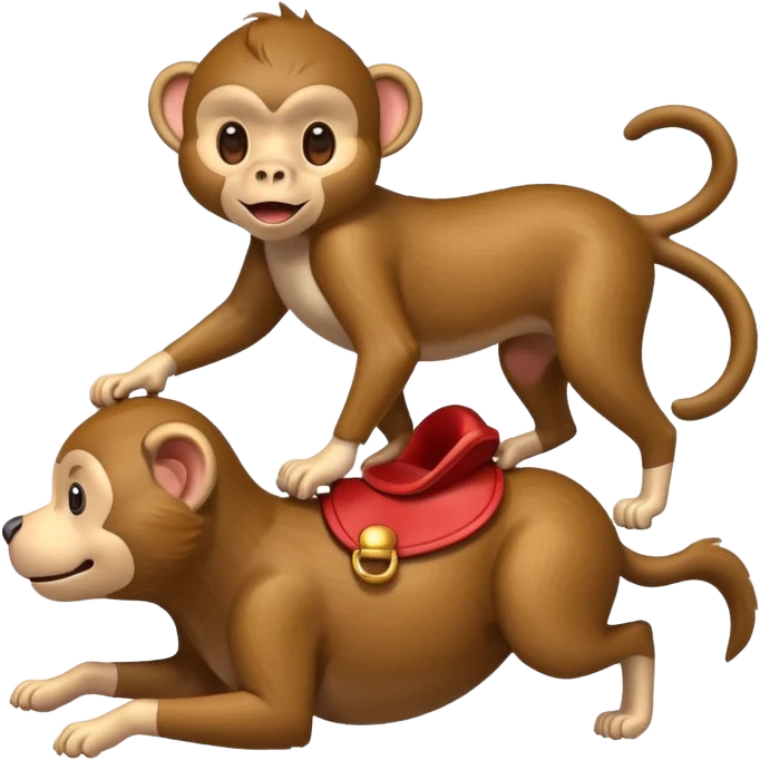 monkey riding a dog emoji
