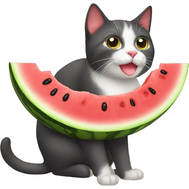 Watermelon cat emoji