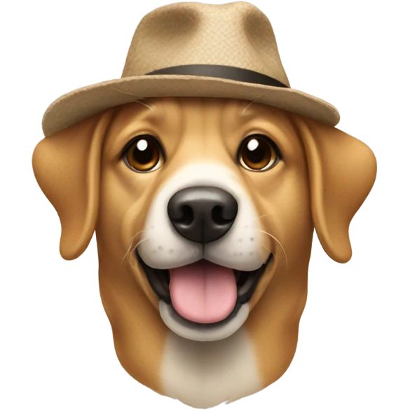 A dog wearing a hat  emoji