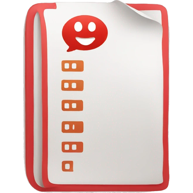 white true checklist with red color background emoji