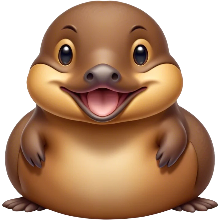 Cinematic Cute Yawning Platypus Portrait Emoji, Head tilted slightly with a dramatic, wide-open yawn, showcasing a soft, textured brown fur with a relaxed duckbill and droopy eyes in drowsy contentment, Simplified yet irresistibly adorable features, highly detailed, glowing with a soft, cozy glow, high shine, relaxed yet expressive, stylized with a touch of quirky charm, bright and endearing, soft glowing outline, capturing the essence of a sleepy yet affectionate platypus, so drowsy it feels like it could float out of the screen and curl up for a nap! emoji