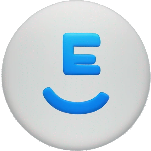 Lettre e en bleu emoji