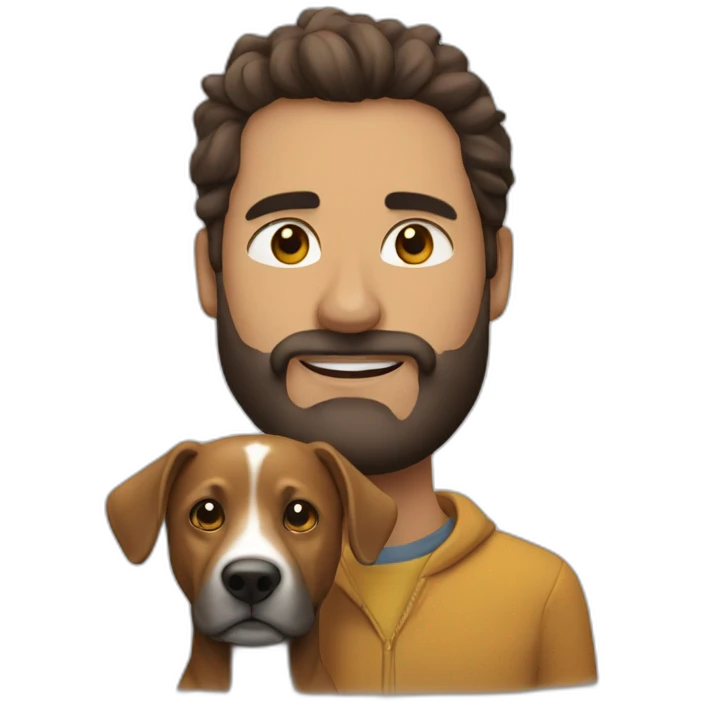 Rubén con perro emoji