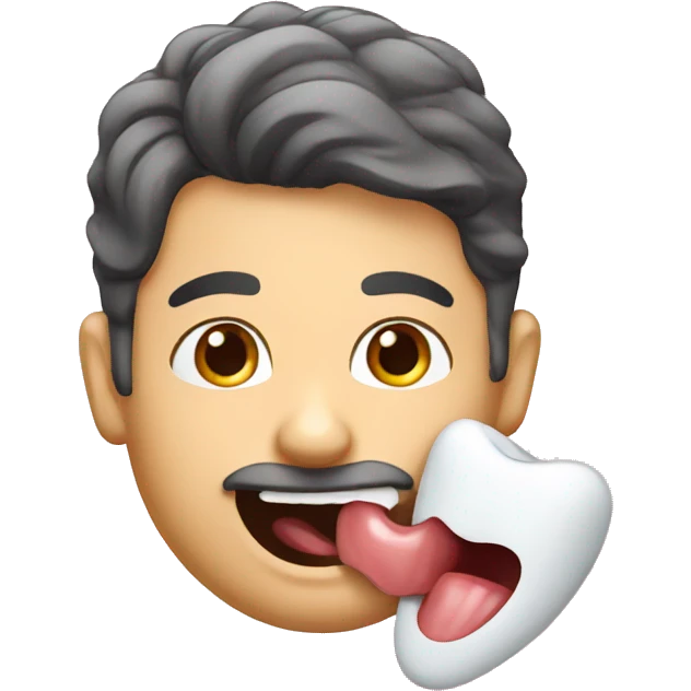 italian gay man kissing a tooth emoji