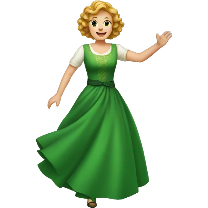 irish woman in dress waving emoji