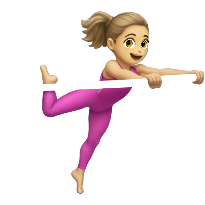 Gymnastics girl on a bar emoji