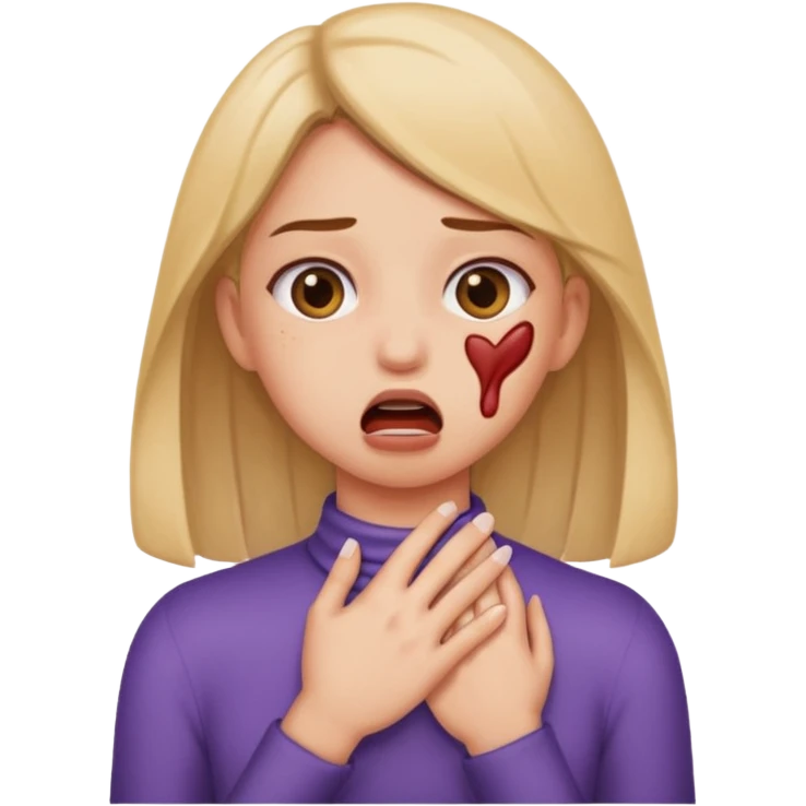 A girl chocking herself out emoji