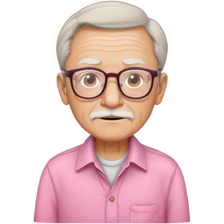 old guy wearing pink shirt and khakis with glasses emoji