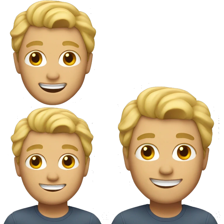 smiling man with blond hair memoji emoji