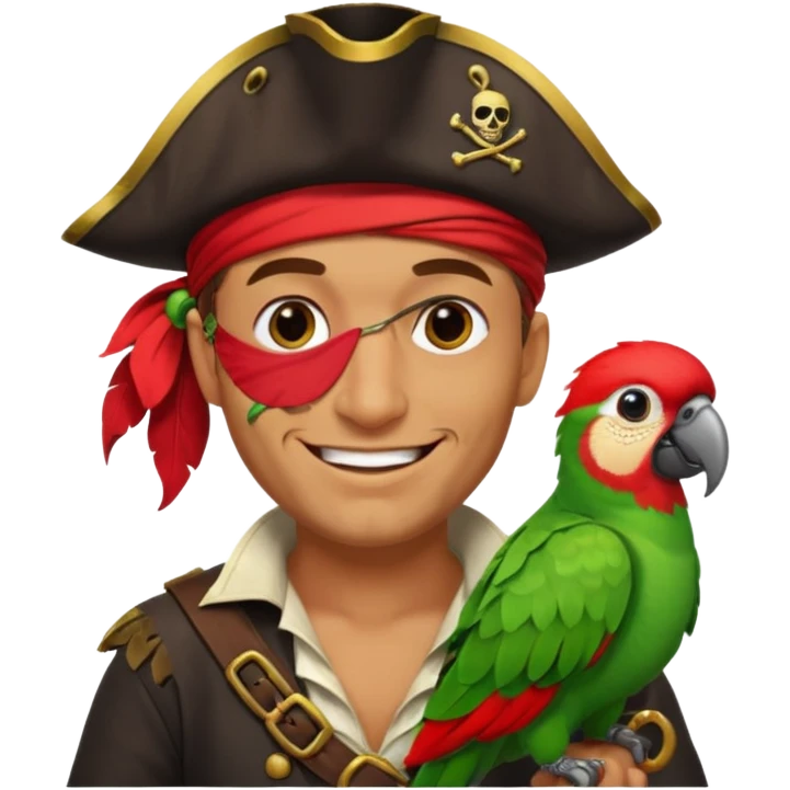 pirate and parrot emoji