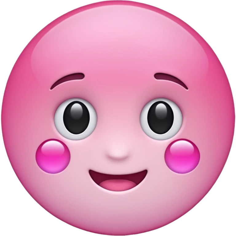 "Create a simple, glossy pink circle emoji using the exact same light pink color and shiny 3D gradient style as the Notion pink heart emoji (🩷). The circle should have a subtle highlight to mimic the Notion pink heart’s finish, and the tone should match emoji standards for digital use. emoji