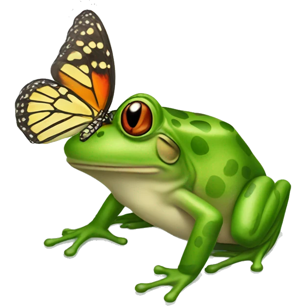 Frog eating butterfly  emoji