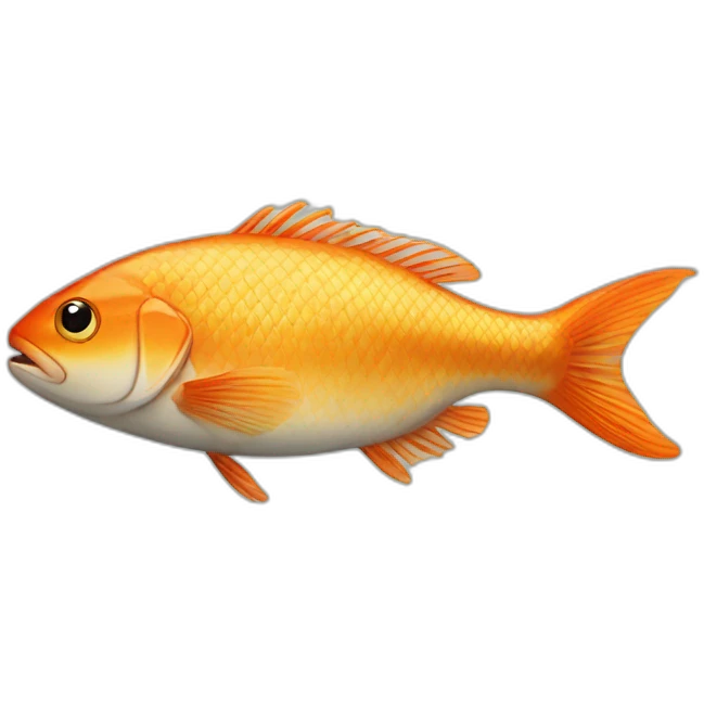 a fish that doesn't fit in the frying pan it is in emoji