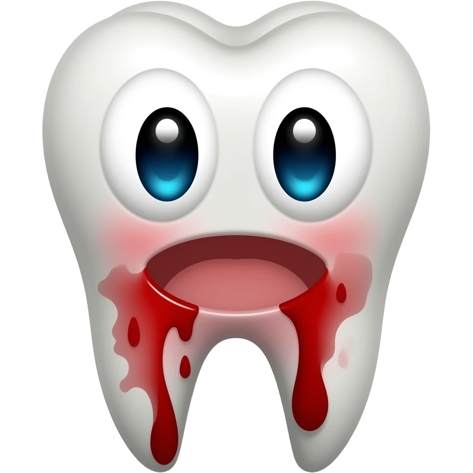 teeth with blood emoji