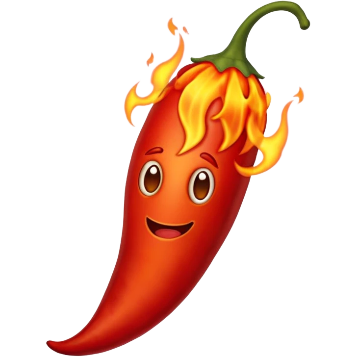 red hot chili pepper with fire emoji