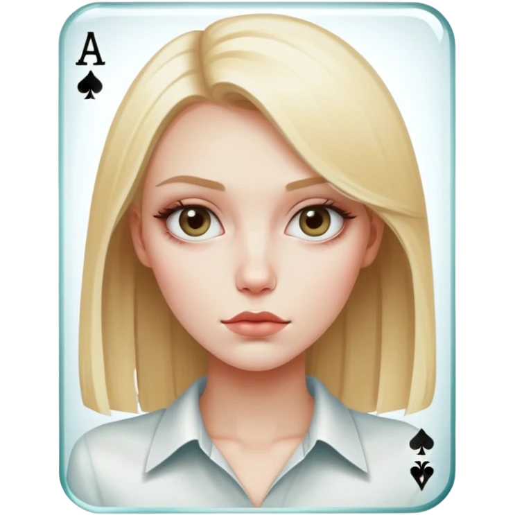 skinny white skin face blonde girl with large square glass poker face emoji