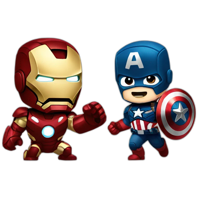 Iron man fighting with captain america emoji