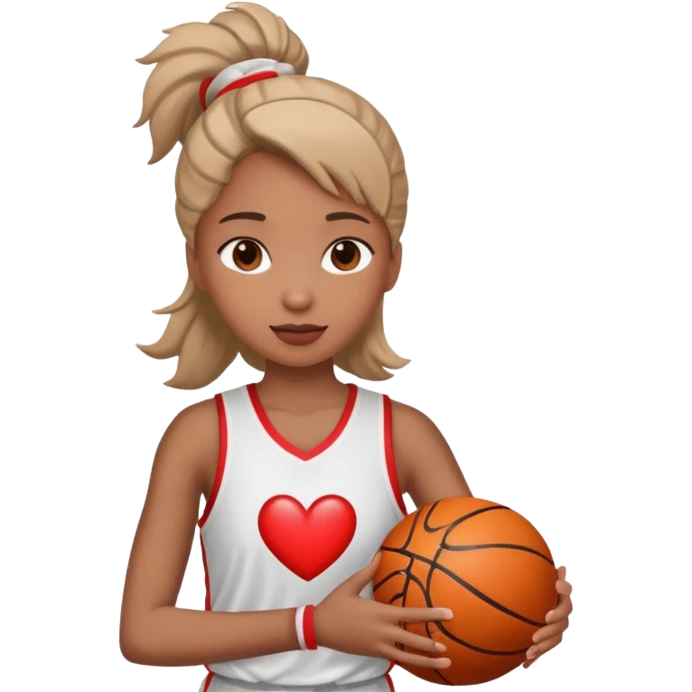 basketball girl player, February theme, play with heart emoji