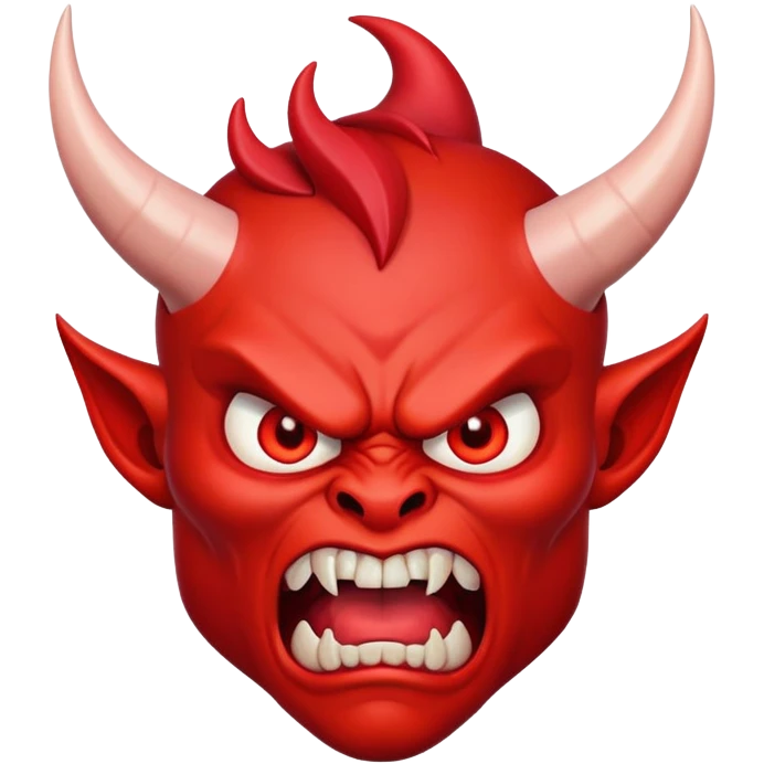 angry devil with red face, horns, and furious expression emoji