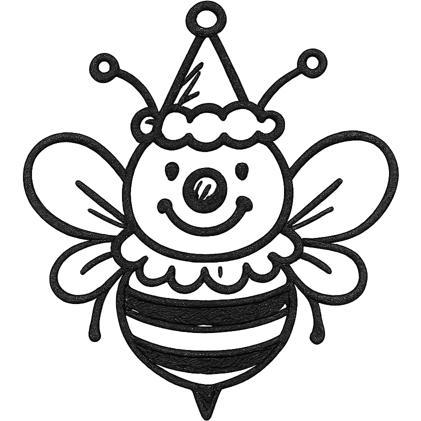 A clown bee emoji