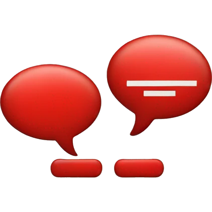 Two speech bubbles crossed with red stop sigh emoji