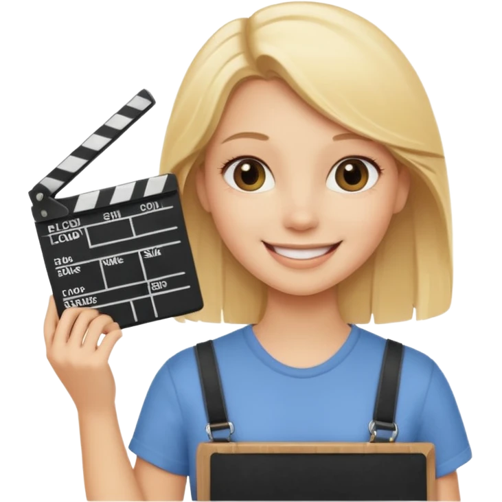 Blonde girl with clapboard emoji