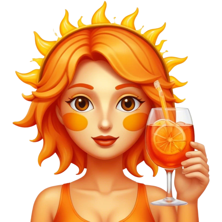 Sun drinking aperol spritz emoji