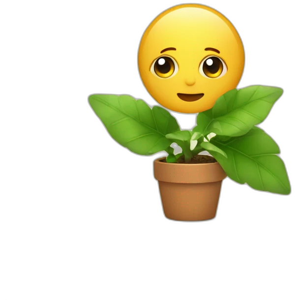 trup hugging a plant emoji