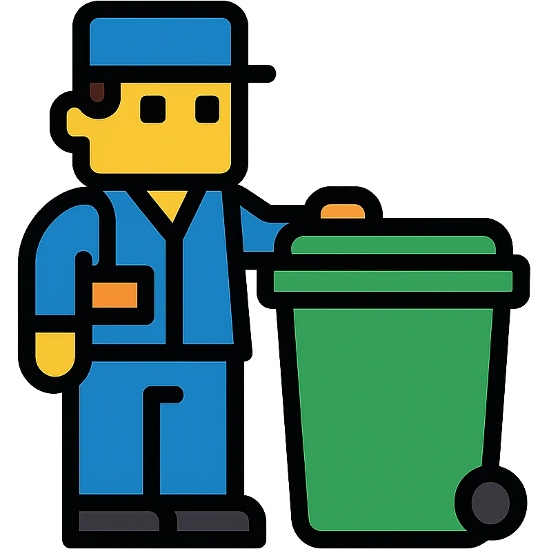 blocky Minecraft look garbage man icon emoji