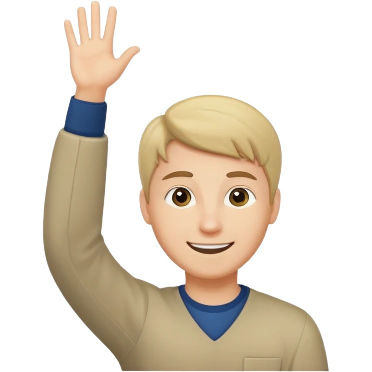 student raising hand emoji