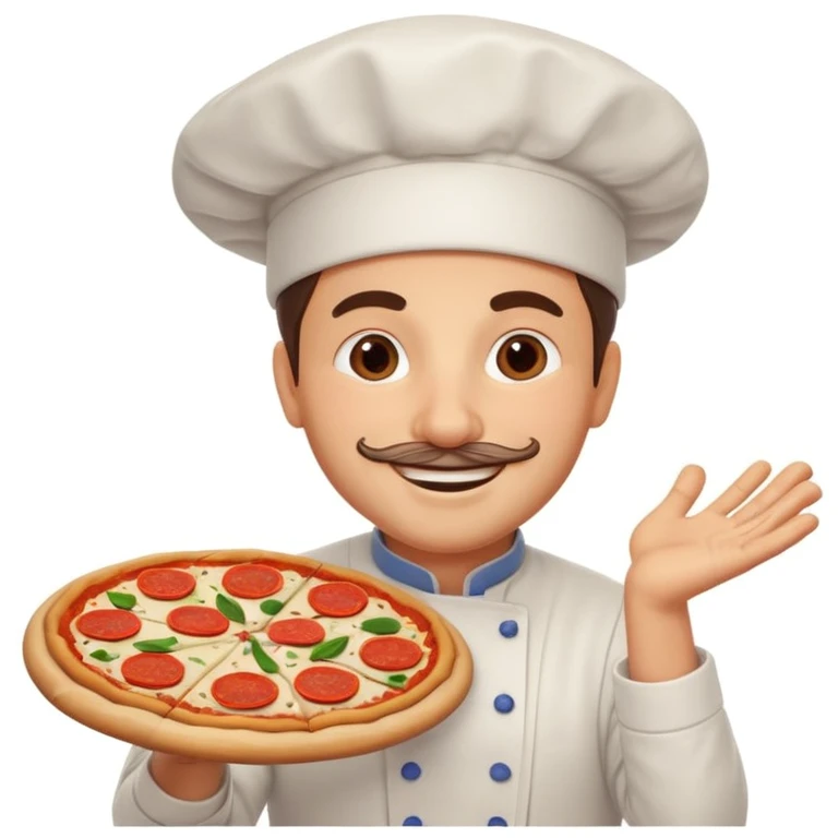 smiling Italian chef spinning pizza dough emoji