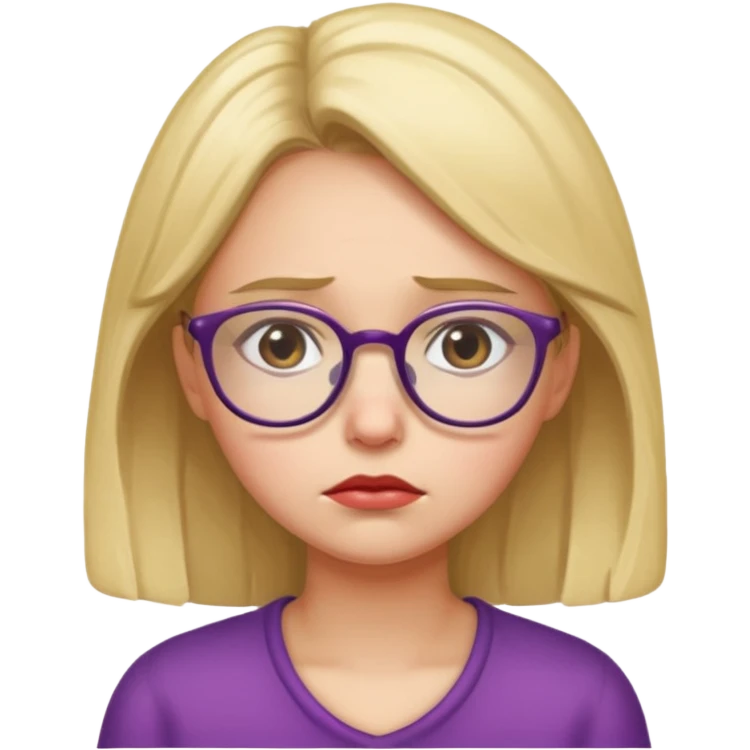 Sad birthday girl with glasses emoji