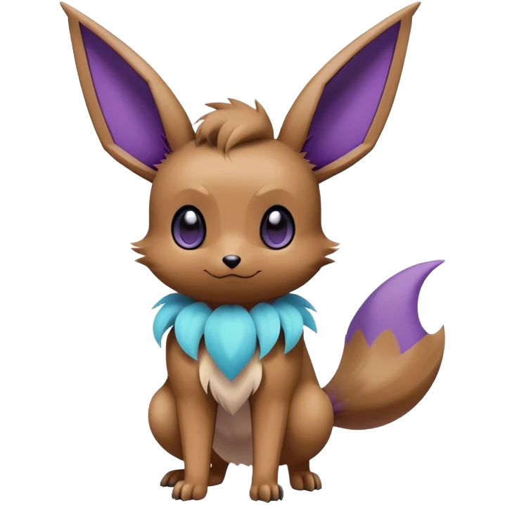 Cool Cute Kawaii Noibat-Eevee-Pokemon Full Body emoji