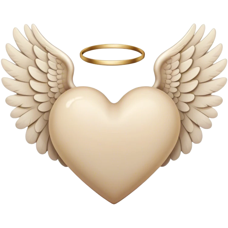 beige heart with angel wings emoji
