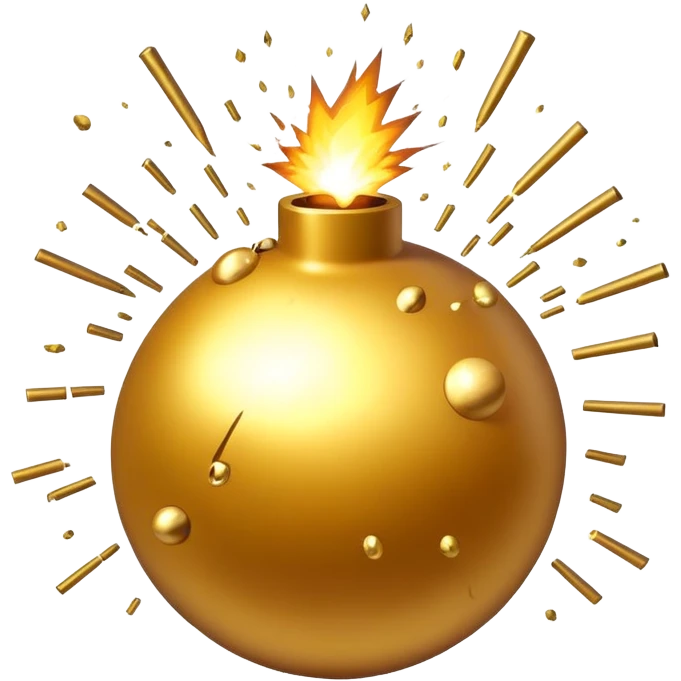 Golden bomb exploding emoji