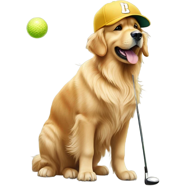 golden retriever golfing emoji