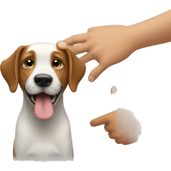 Handshake with dog emoji