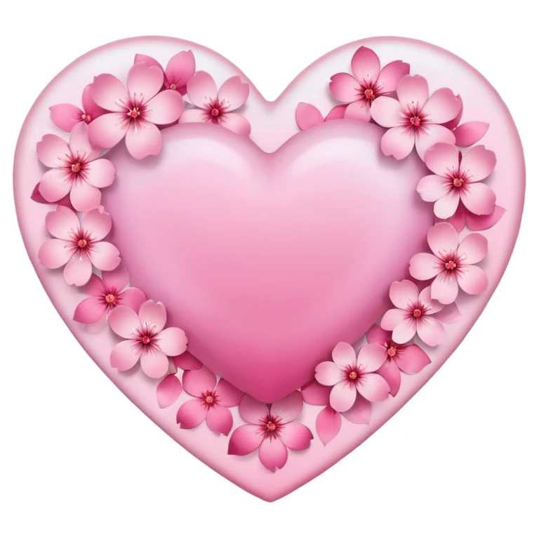 heart with sakura and pastel ombre emoji