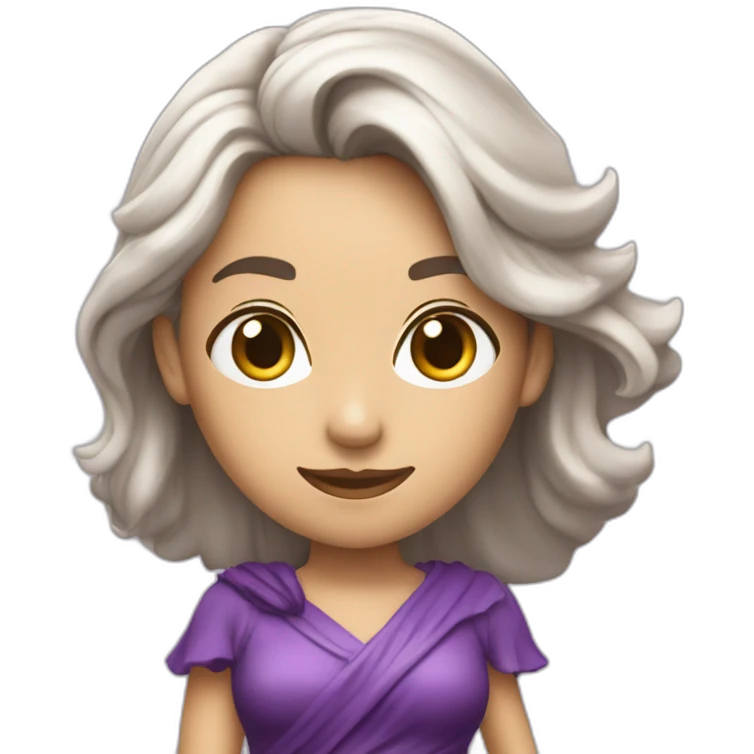 Diana con un dardo en morado  emoji