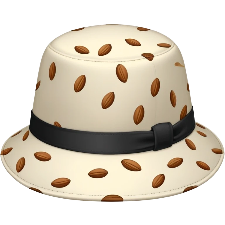 Chust style doppa hat with black base and white almond patterns emoji