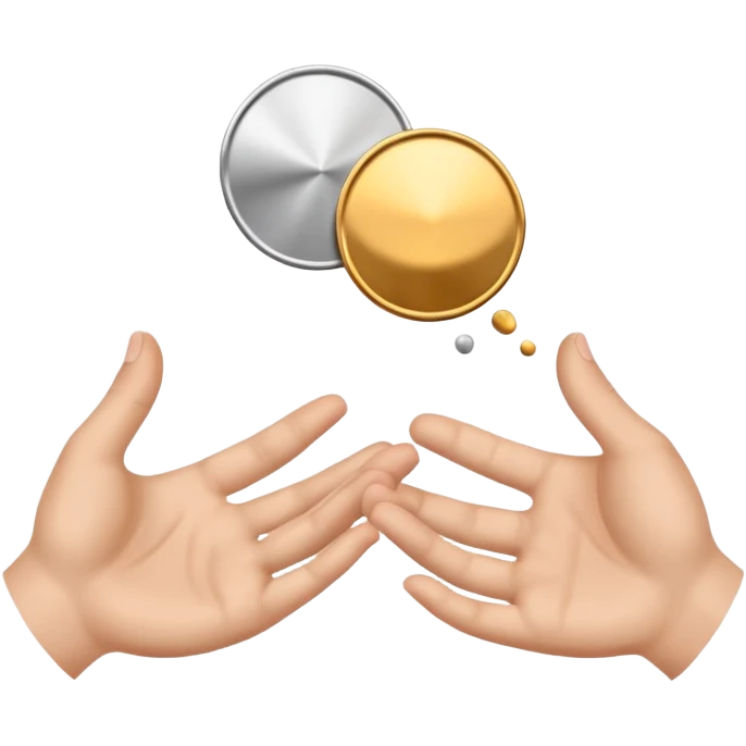 two hands exchanging objects, simple, clear, no text emoji