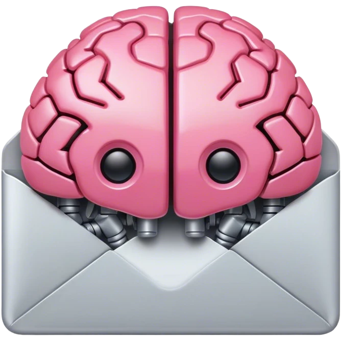 pink Robotic brain connected to email envelope emoji