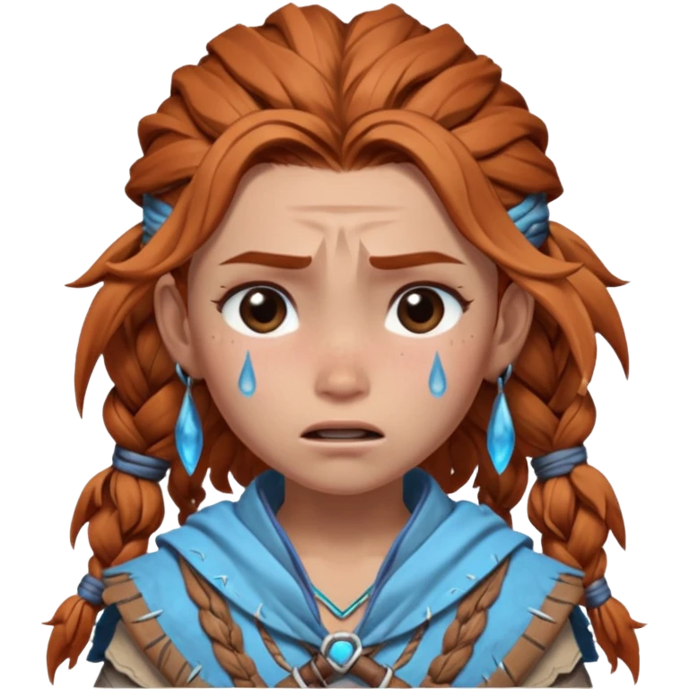 crying aloy from horizon forbidden west the game emoji