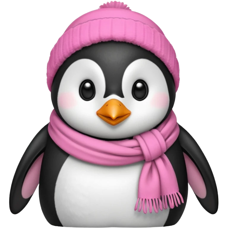penguin with pink scarf  emoji