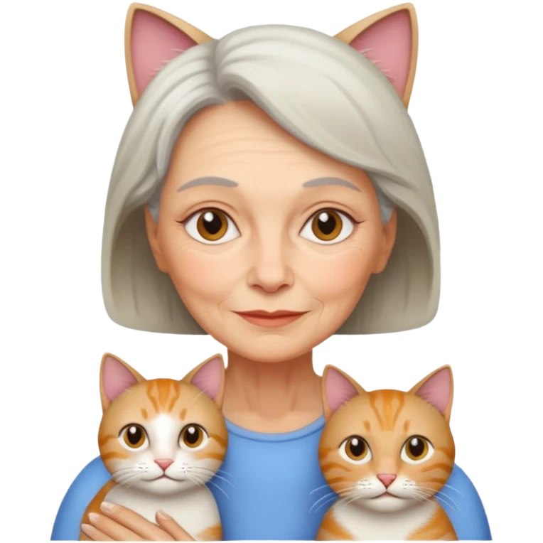 Een oma met een kat emoji